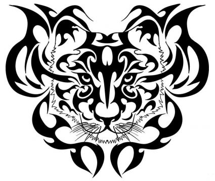 Tribal Tiger Head Tattoo Pic